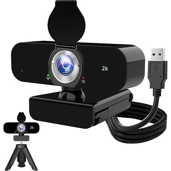 PC Webcam for Laptop, Desktop Computer, USB (2K-QS) - Picture 1 of 9